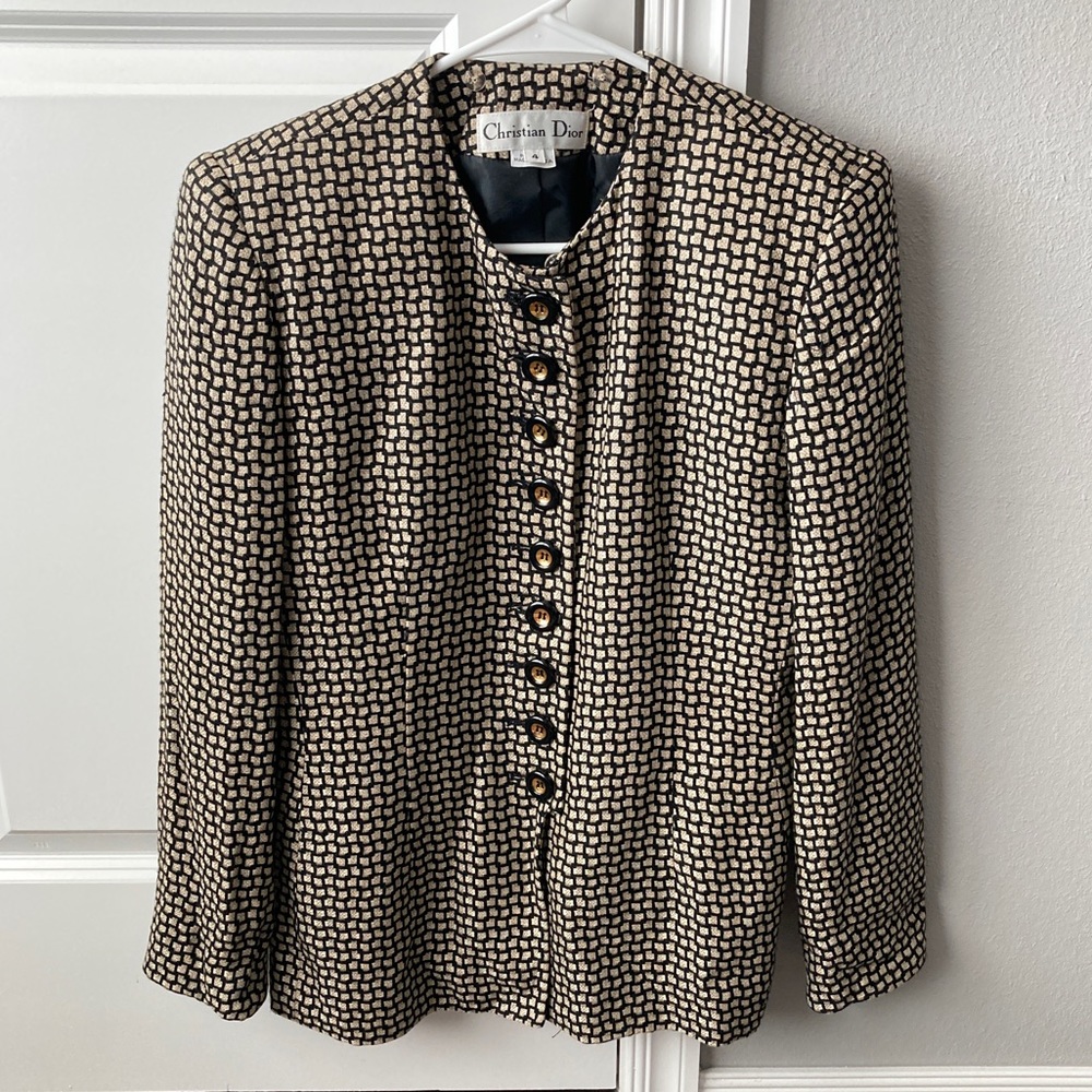 Vintage Christian Dior Blazer with Removable Collar and Cuffs